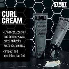 Curls defined and tamed with STMNT Curl Cream.