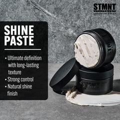 STMNT Shine Paste applied to dry hair for flexible shaping