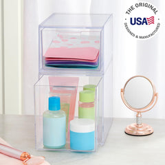 STORi Audrey 2-piece set shown in use on a vanity and under-sink space.
