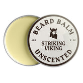 Striking Viking unscented beard balm tin for daily conditioning