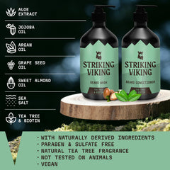 Striking Viking Beard Conditioner Tea Tree nourishes and softens beard.
