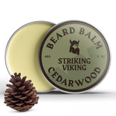 Striking Viking Cedar Beard Balm bottle with cedar scent and hydration.