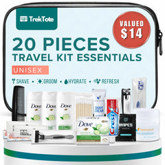 Stuhrling TrekTote clear bag keeps items organized for travel.