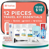 Trektote kit in a clear bag for quick, organized travel by Stuhrling Bottle