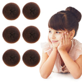 Styla Hair small donut bun maker in brown creates quick, secure kids' buns