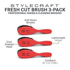 StyleCraft Fresh Cut brush oval shape aids smooth blending during fades.