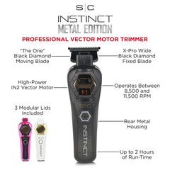 Stylecraft Instinct Metal Edition trimmer side profile highlighting slim, balanced design for precision work.