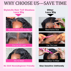 StyleLife Pre plucked natural hairline wig cap ready to wear