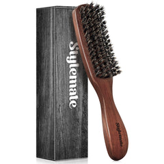 Stylemate men's boar-bristle brush with wild bristles for smooth, shiny hair