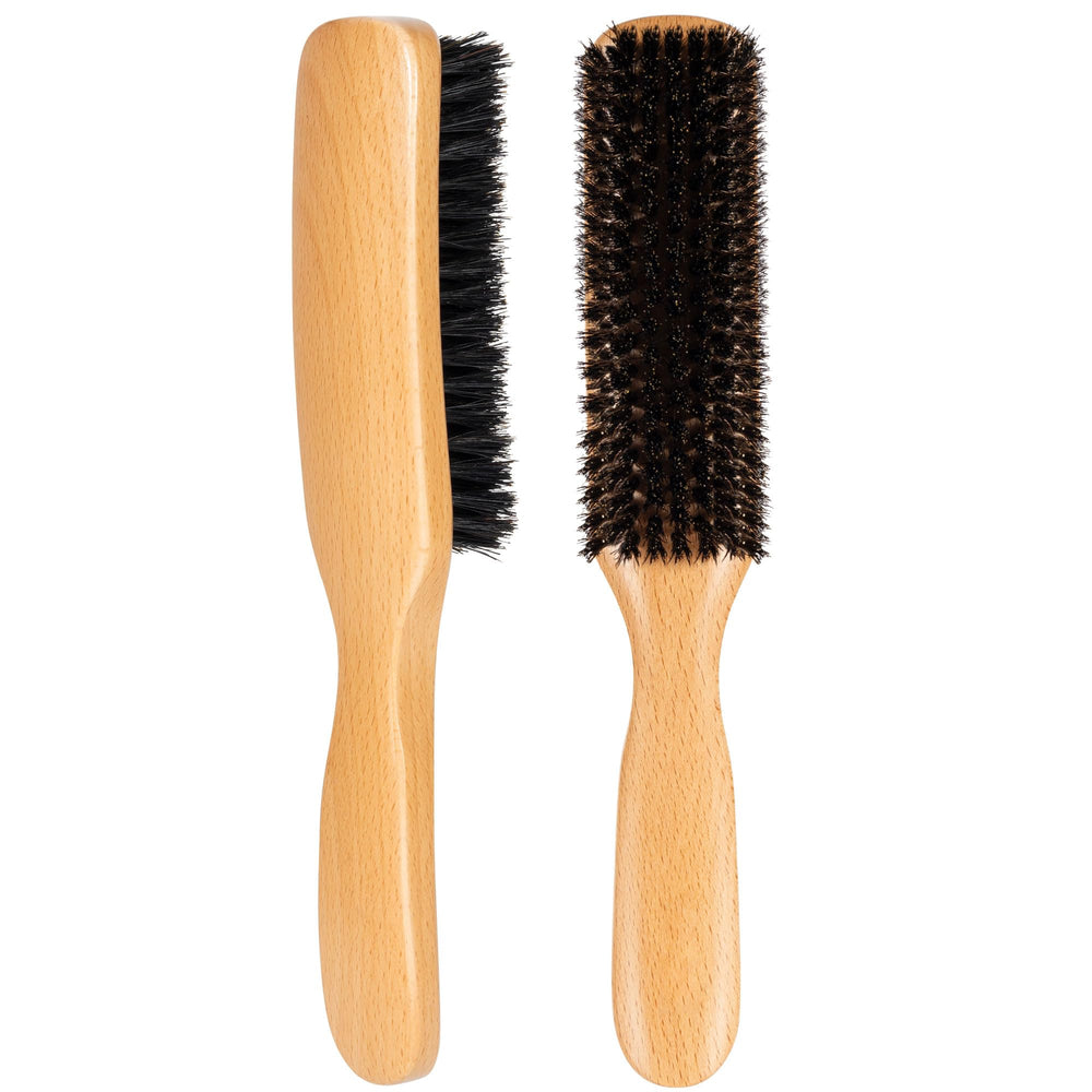 STYLEMATE Slick Back Hair Brush with natural boar bristles for gentle detangling and smoothing