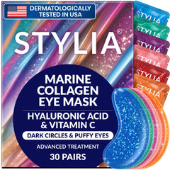 Stylia parches ojeras colágeno vitamina-C, refrescantes y humectantes.
