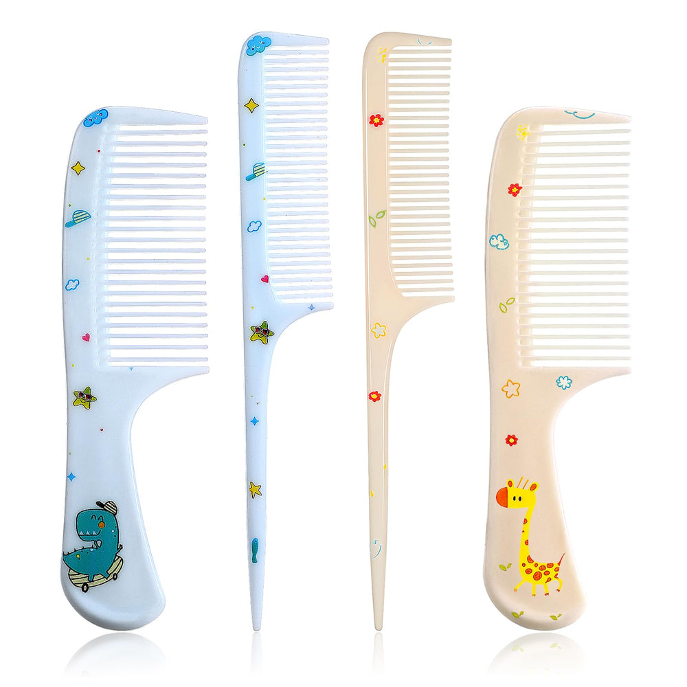 Styquenzer Cute Hair Comb Set 4Pcs front view promotes gentle detangling for all hair types.