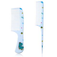 Styquenzer Cute Hair Comb Set with blue dinosaur pattern for smooth detangling and styling