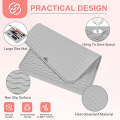 Suafrnut wave-texture mat prevents slipping and grips hot tools securely