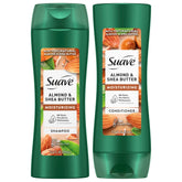 Shampoo Suave con almendra y manteca, botella visible para hidratación diaria.