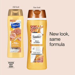 Suave body wash bottle with pump, ideal for daily routine