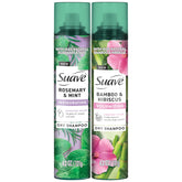Suave champú seco: botella con romero y menta para revitalizar el cabello entre lavados