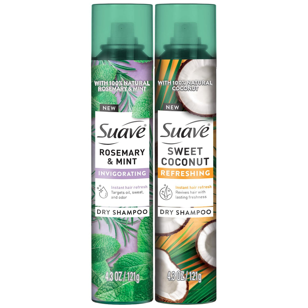 Suave champú seco romero y menta, botella, refresca entre lavados y aporta volumen ligero.