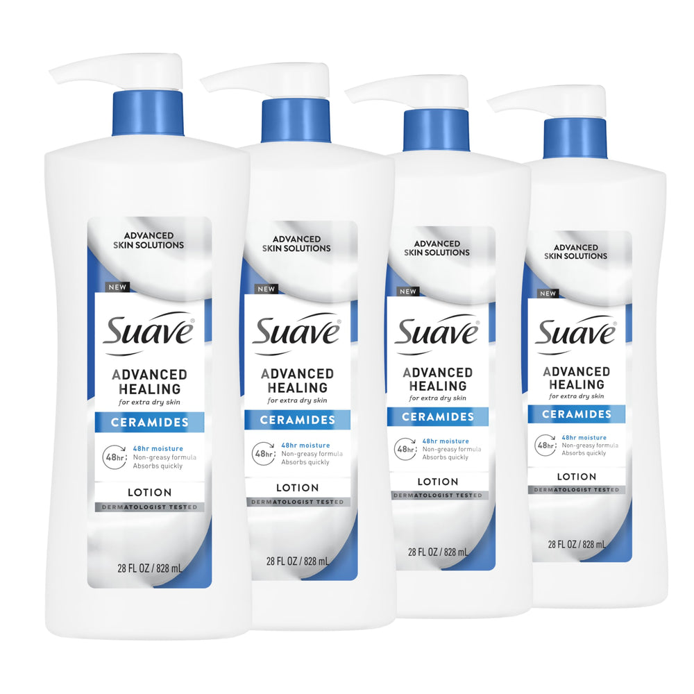 Crema avanzada para manos de Suave en bote, hidratación profunda para piel seca.