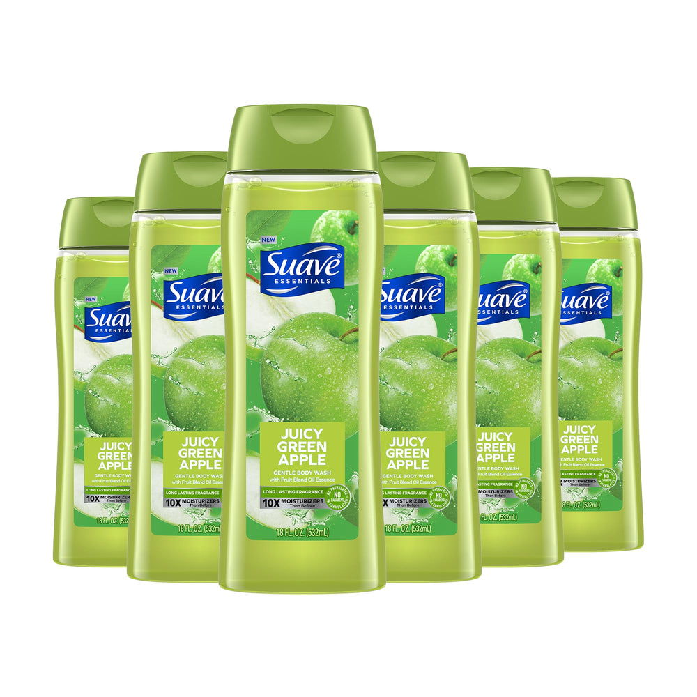 Suave Essentials gel ducha manzana, aroma fresco e hidratante para uso diario.