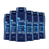 Suave Men: botella de limpieza para rostro y cuerpo, sensación fresca diaria.