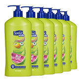 Suave Kids 3-in-1 Watermelon Wonder bottle front with convenient pump for quick bath time.