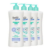 Suave Kids Purely Fun 3-in-1 bottle pour shows easy head-to-toe cleansing for kids
