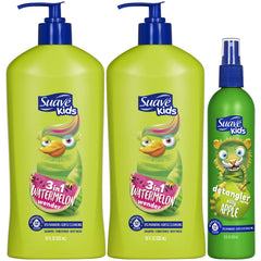 Champú 3 en 1 Watermelon Wonder de Suave Kids, ideal para cabello y piel suave.