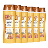 Suave Milk & Honey body wash bottle showing nourishing formula for daily hydration