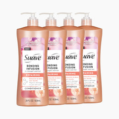 Suave Bonding Infusion acondicionador con bomba para hidratación intensa del cabello.