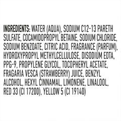 Strawberry extract and vitamin E provide light conditioning and pleasant scent.