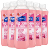 Suave Wild Cherry Blossom shampoo six-pack bottles offering convenient value.