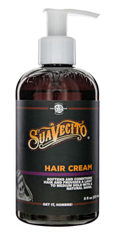 Crema para el cabello Suavecito con bomba, brillo natural y peinado ligero.