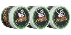 Suavecito Matte Pomade jar close-up shows shine-free natural finish for everyday styling.