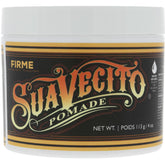 Pomada Suavecito Firme en bote de 4 oz para fijación duradera.