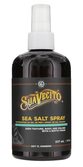 Suavecito Spray de Sal Marina: botella visible, favorece un look natural y desenfadado.