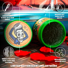 Label close-up highlighting El Dorado scent on Suavecito Spring Edition