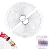 Subay 100-piece fan-shaped nail swatches sticks for quick color testing and display