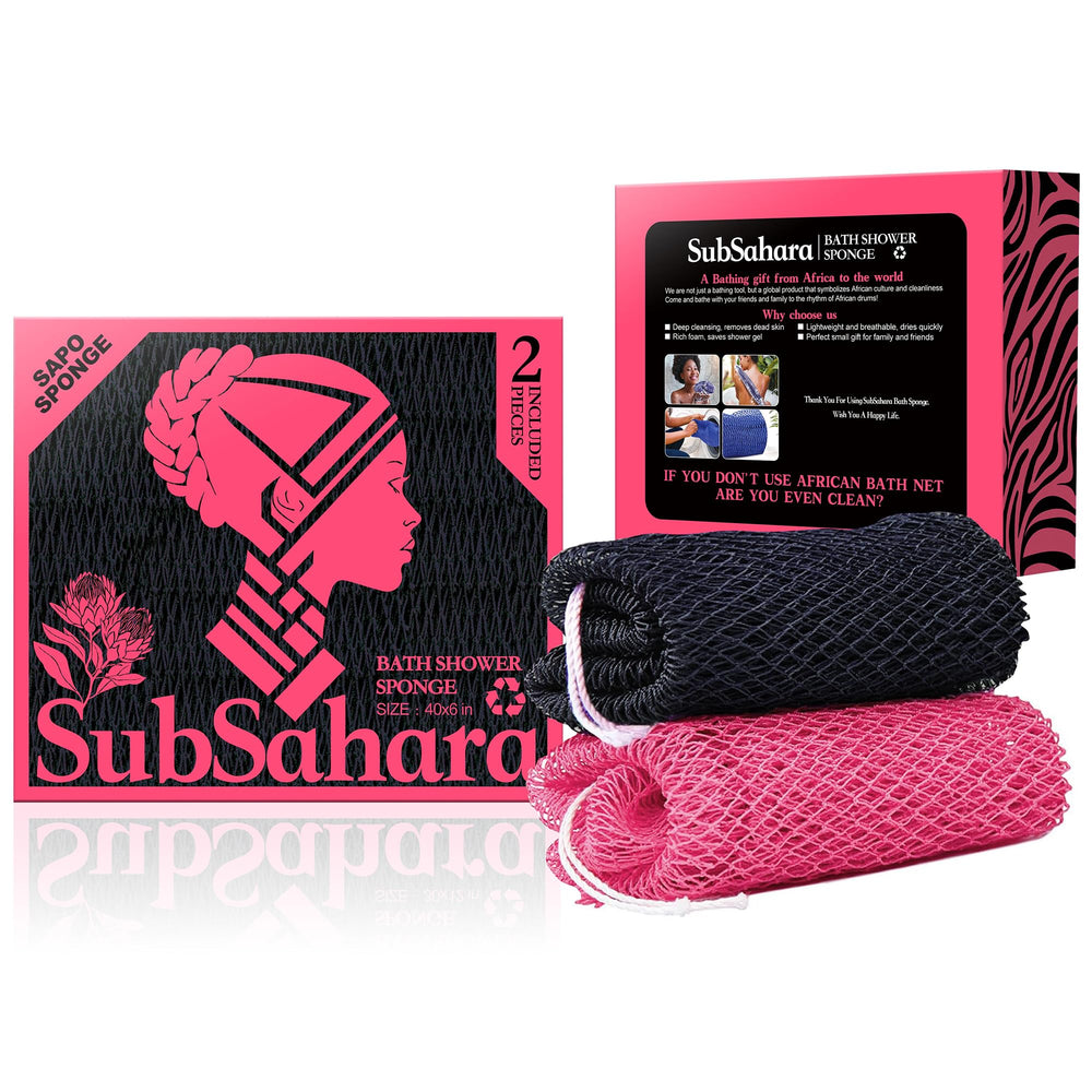 SubSahara authentic African net sponge 2-pack delivers gentle exfoliation and durable performance.