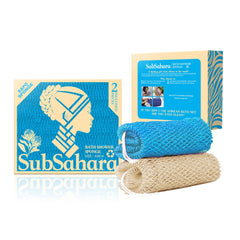 Esponja de red africana SubSahara auténtica con nudos para exfoliación suave.