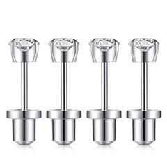 SugarTang aretes cz 4mm brillantes para cambio inicial