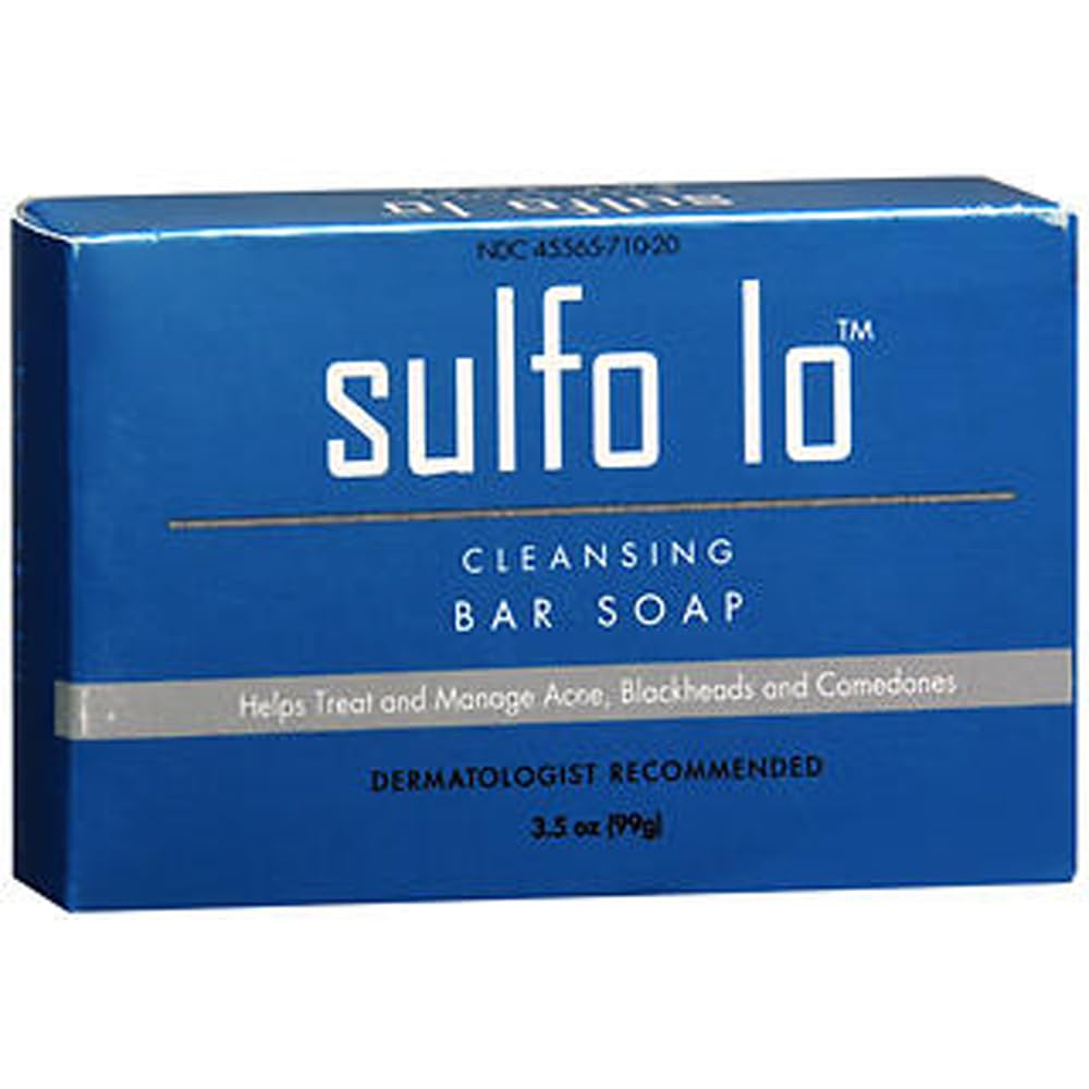 Sulfo-Lo barra limpiadora con azufre para rostro y cuerpo, controla el brillo diario.