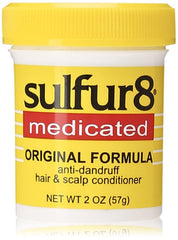 SULFUR8 medicated anti-dandruff conditioner bottle helps control flakes and soothe the scalp.