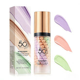 Sulily 3-In-1 primer bottle with SPF 50 for lightweight sun protection and smooth application.