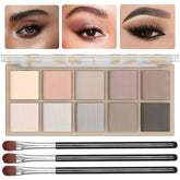 Paleta Sulily con diez tonos neutros para look natural y duradero.