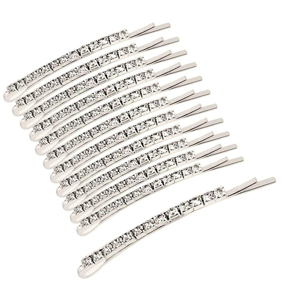 Sumaju horquillas strass plata, brillo duradero para bodas