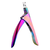 SUMAJU Rainbow nail clippers front view, ergonomic design for precise cuts.