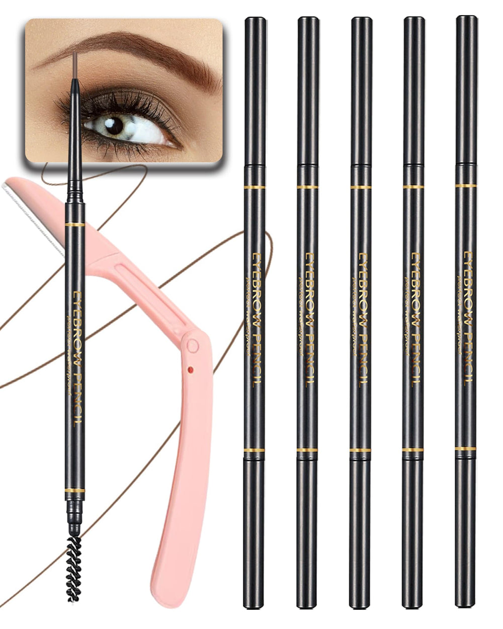 SUMEITANG: lápiz cejas 1-5mm, trazo pelo para definición precisa.