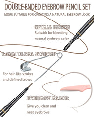 SUMEITANG: doble extremo con brocha espiral para rellenar cejas con suavidad.