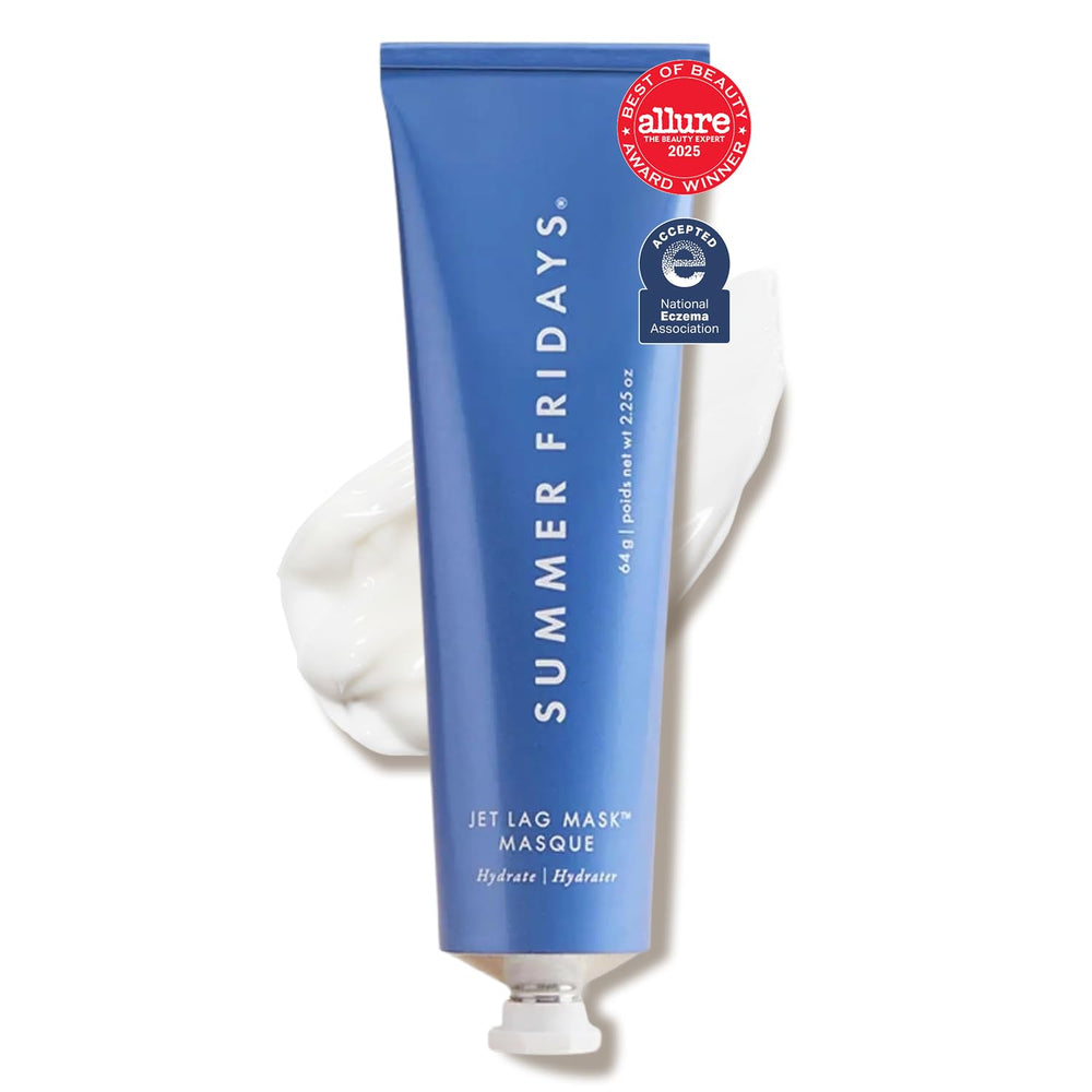 Summer Fridays Jet Lag Mask jar front highlights hydrating formula for daily use